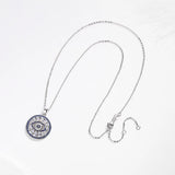925 Silver Evil Eye Pendant Necklace Zircon Turkey Girls Jewelry