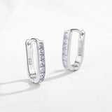 925 Silver Huggie Hoop Earrings Zircon Wedding Gift