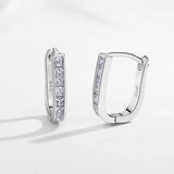 925 Silver Huggie Hoop Earrings Zircon Wedding Gift