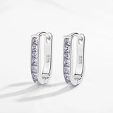 925 Silver Huggie Hoop Earrings Zircon Wedding Gift