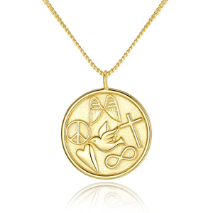 925 Silver Letter Necklace Women Star Moon Cross Faith Hope Love Initial Pendant