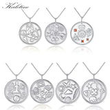 925 Silver Letter Necklace Women Star Moon Cross Faith Hope Love Initial Pendant