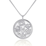 925 Silver Letter Necklace Women Star Moon Cross Faith Hope Love Initial Pendant