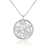 925 Silver Letter Necklace Women Star Moon Cross Faith Hope Love Initial Pendant