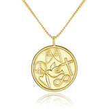 925 Silver Letter Necklace Women Star Moon Cross Faith Hope Love Initial Pendant