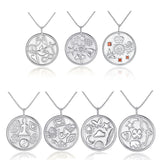 925 Silver Letters Necklace Women Faith Hope Love Dream Initial Pendant
