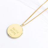 925 Silver Letters Necklace Women Faith Hope Love Dream Initial Pendant