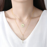 925 Silver Letters Necklace Women Faith Hope Love Dream Initial Pendant