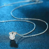 925 Silver Mickey Mouse Pendant Necklace CZ Cartoon Women Jewelry