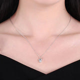 925 Silver Mickey Mouse Pendant Necklace CZ Cartoon Women Jewelry