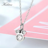 925 Silver Mickey Mouse Pendant Necklace CZ Cartoon Women Jewelry