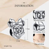 925 Silver Mouse Charm for Bracelet Women Jewelry Gift