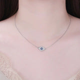 925 Silver Evil Eye Charm Necklace Turkish Lucky CZ Pendant KLTN034
