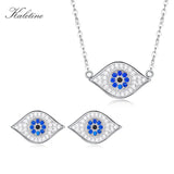925 Silver Evil Eye Charm Necklace Turkish Lucky CZ Pendant KLTN034