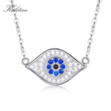 925 Silver Evil Eye Charm Necklace Turkish Lucky CZ Pendant KLTN034
