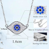 925 Silver Evil Eye Charm Necklace Turkish Lucky CZ Pendant KLTN034