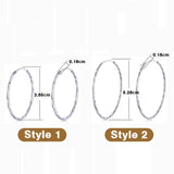 925 Silver Large Hoop Earrings for Women, European Style Jewelry Gift