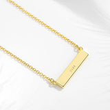 925 Silver Arc Bar Pendant Necklace Women Men Collier Sautoir Long Chain