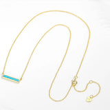 925 Silver Arc Bar Pendant Necklace Women Men Collier Sautoir Long Chain