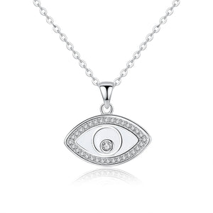 925 Silver Zircon Evil Eye Choker Necklace for Women