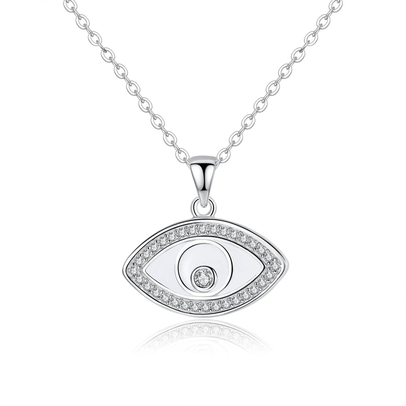 925 Silver Zircon Evil Eye Choker Necklace for Women