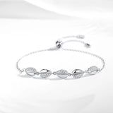 Vintage Sterling Silver Shell Rope Chain Bracelet for Women