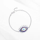 CZ Zircon Evil Eye Charm Bracelet 925 Silver Hamsa Hand Bracelet