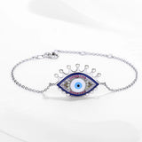 CZ Zircon Evil Eye Charm Bracelet 925 Silver Hamsa Hand Bracelet
