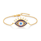 CZ Zircon Evil Eye Charm Bracelet 925 Silver Hamsa Hand Bracelet