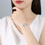 CZ Zircon Evil Eye Charm Bracelet 925 Silver Hamsa Hand Bracelet
