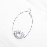 CZ Zircon Evil Eye Charm Bracelet 925 Silver Hamsa Hand Bracelet