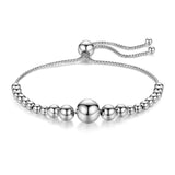 925 Silver Bead Bracelet Chakra Box Chain Jewelry