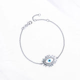 Evil Eye Bracelet CZ Zircon 925 Sterling Silver Hamsa Bracelet