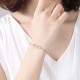 925 Silver Yellow Infinity Bracelet Wedding Jewelry