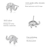 Elephant 925 Silver Stud Earrings Bohemian Womens Jewelry Gift