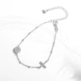 925 Silver Evil Eye Cross Bracelet for Women