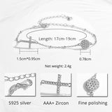 925 Silver Evil Eye Cross Bracelet for Women