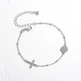 925 Silver Evil Eye Cross Bracelet for Women