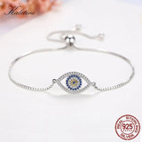 925 Silver Evil Eye Tennis Bracelet CZ Bead Jewelry