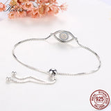 925 Silver Evil Eye Tennis Bracelet CZ Bead Jewelry