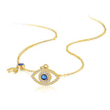 Evil Eye Necklace Pendant 925 Sterling Silver CZ Jewelry