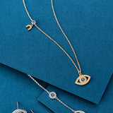 Evil Eye Necklace Pendant 925 Sterling Silver CZ Jewelry