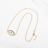 Evil Eye Necklace 925 Sterling Silver Lucky Pendulum Pendant Necklace Choker