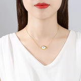 Evil Eye Necklace 925 Sterling Silver Lucky Pendulum Pendant Necklace Choker