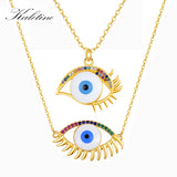 Evil Eye Necklace 925 Sterling Silver Lucky Pendulum Pendant Necklace Choker