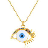 Evil Eye Necklace 925 Sterling Silver Lucky Pendulum Pendant Necklace Choker