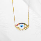 Evil Eye Necklace 925 Sterling Silver Lucky Pendulum Pendant Necklace Choker