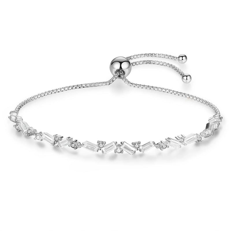 925 Silver Tennis Bracelet Zirconia Jewelry Box Chain Christmas