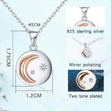 925 Silver Moon&Star Rose Round Pendants & Necklaces for Women
