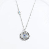 925 Silver Luck Evil Eye Necklace Crystal Eye Choker For Women